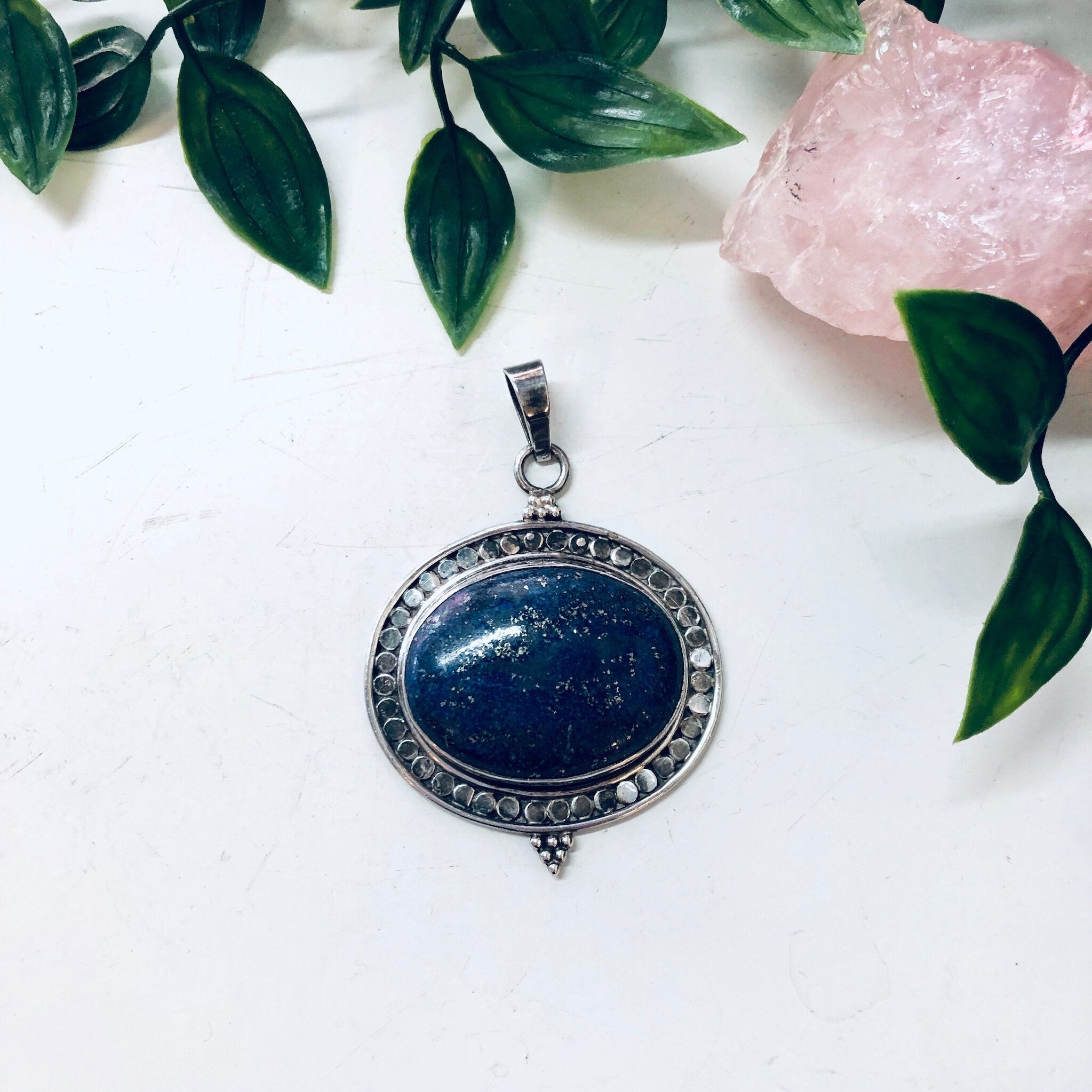 Vintage Silver Pendant, Blue Lapis Pendant, Blue Jewelry, Silver and Blue, Lapis Jewelry, Vintage Necklace, Lapis Lazuli, Vintage Jewelry
