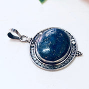Vintage Silver Pendant, Blue Lapis Pendant, Blue Jewelry, Silver and Blue, Lapis Jewelry, Vintage Necklace, Lapis Lazuli, Vintage Jewelry