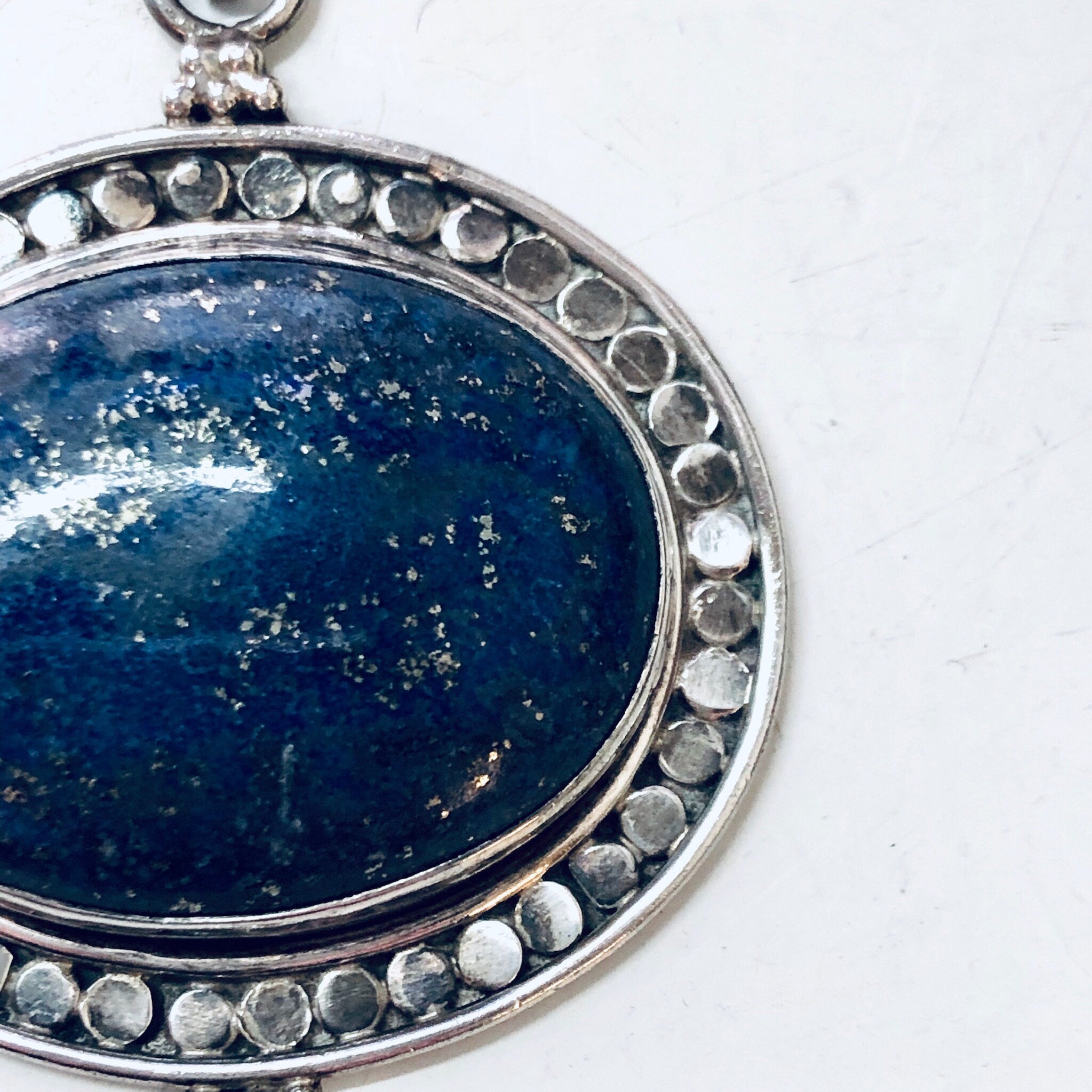 Vintage Silver Pendant, Blue Lapis Pendant, Blue Jewelry, Silver and Blue, Lapis Jewelry, Vintage Necklace, Lapis Lazuli, Vintage Jewelry
