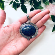Vintage Silver Pendant, Blue Lapis Pendant, Blue Jewelry, Silver and Blue, Lapis Jewelry, Vintage Necklace, Lapis Lazuli, Vintage Jewelry