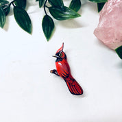 Vintage Brooch, Bird Brooch, Cardinal Pin, Vintage Jewelry, Red Cardinal, Bird Jewelry, Animal Jewelry, Small Pin, Bird Watcher, Perch Bird
