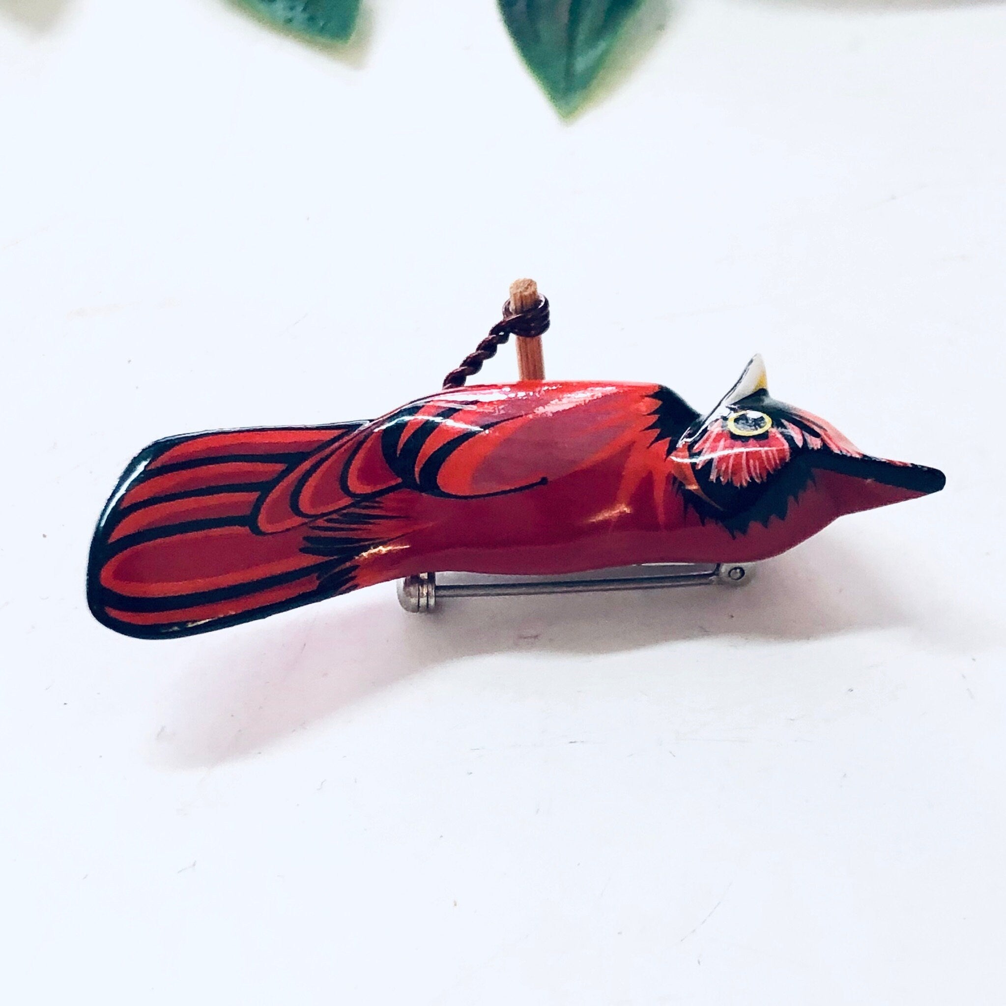 Vintage Brooch, Bird Brooch, Cardinal Pin, Vintage Jewelry, Red Cardinal, Bird Jewelry, Animal Jewelry, Small Pin, Bird Watcher, Perch Bird