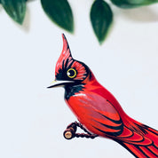 Vintage Brooch, Bird Brooch, Cardinal Pin, Vintage Jewelry, Red Cardinal, Bird Jewelry, Animal Jewelry, Small Pin, Bird Watcher, Perch Bird