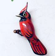 Vintage Brooch, Bird Brooch, Cardinal Pin, Vintage Jewelry, Red Cardinal, Bird Jewelry, Animal Jewelry, Small Pin, Bird Watcher, Perch Bird