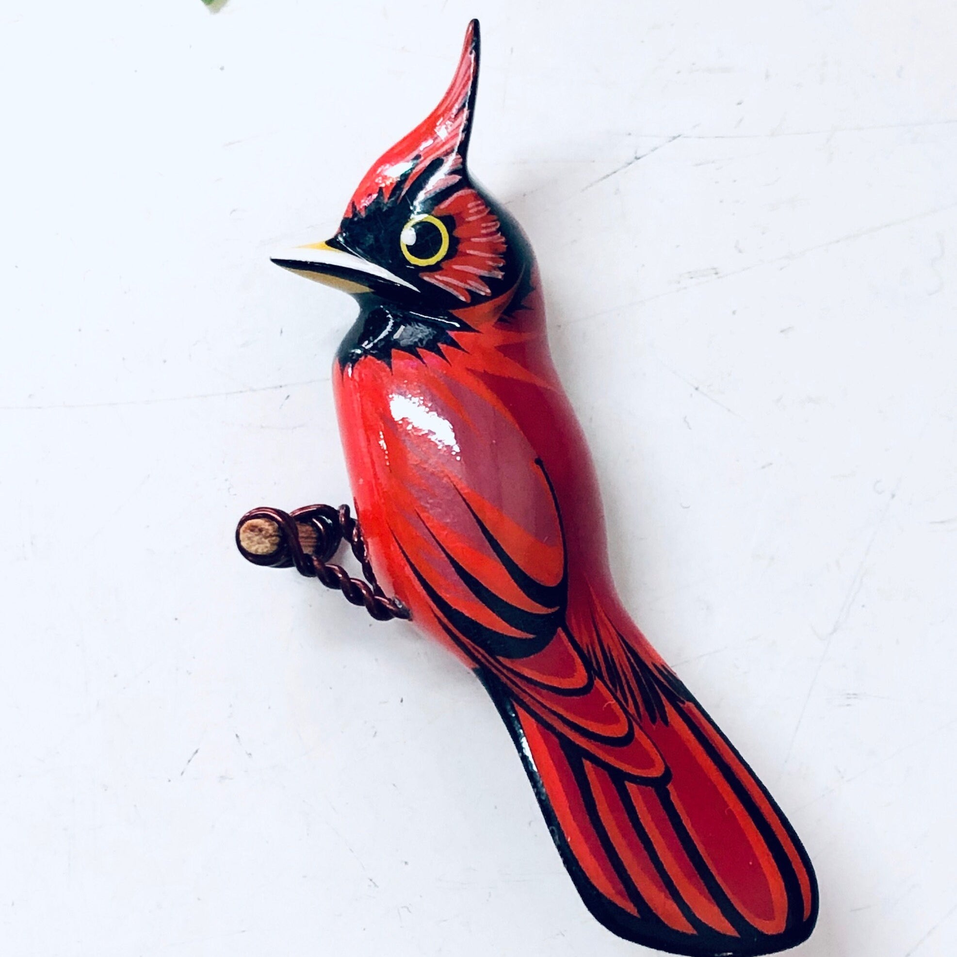 Vintage Brooch, Bird Brooch, Cardinal Pin, Vintage Jewelry, Red Cardinal, Bird Jewelry, Animal Jewelry, Small Pin, Bird Watcher, Perch Bird