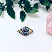 Vintage Brooch, Millefiori Pin, Mosaic Brooch, Vintage Jewelry, Made in Italy, Gold Toned Pin, Vintage Pin, Unique Jewelry, Colorful Pin