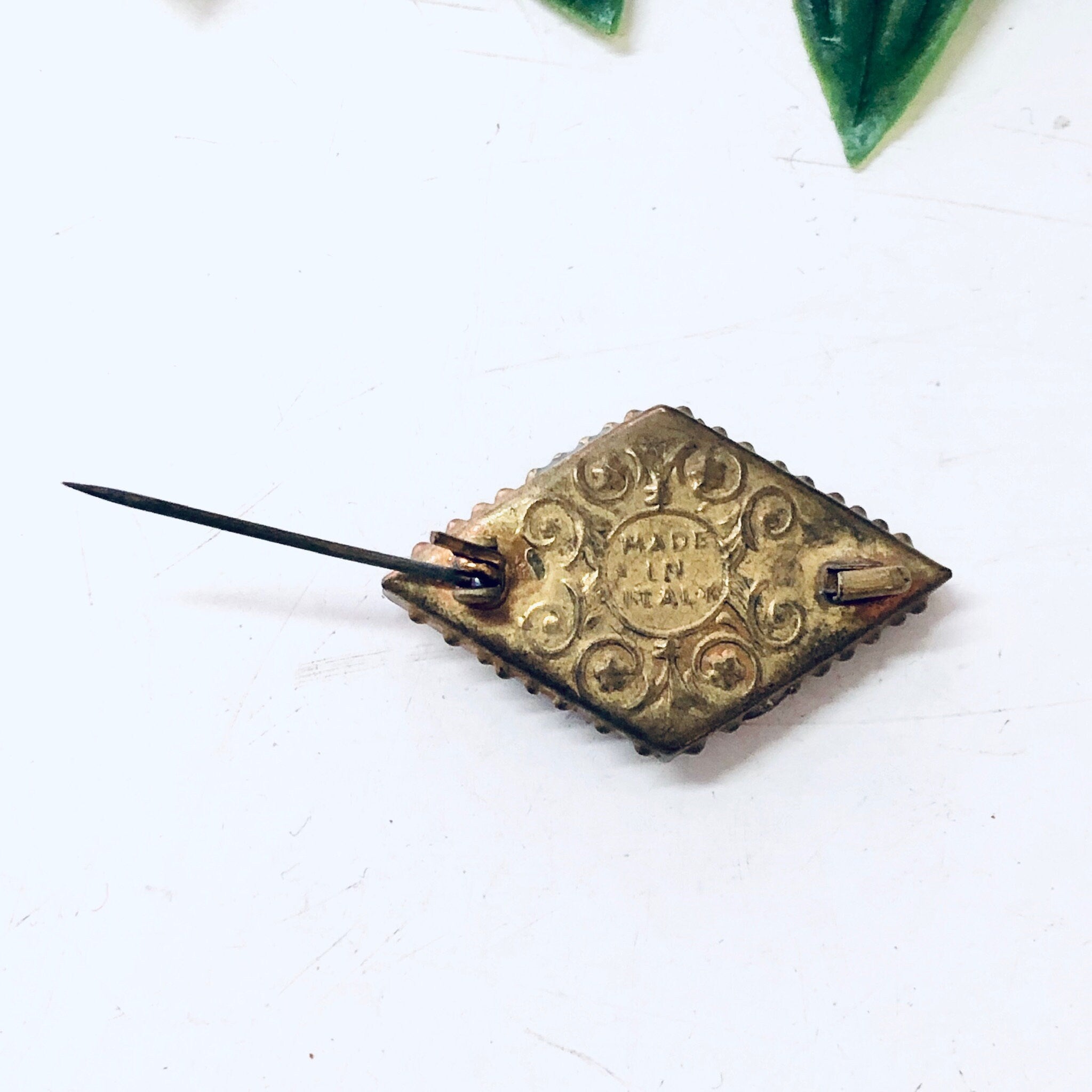 Vintage Brooch, Millefiori Pin, Mosaic Brooch, Vintage Jewelry, Made in Italy, Gold Toned Pin, Vintage Pin, Unique Jewelry, Colorful Pin