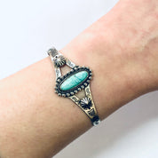 Vintage Bracelet, Silver Bracelet, Cuff Bracelet, Vintage Jewelry, Turquoise Bracelet, Southwestern Jewelry, Stamped Silver, Small Cuff, 925