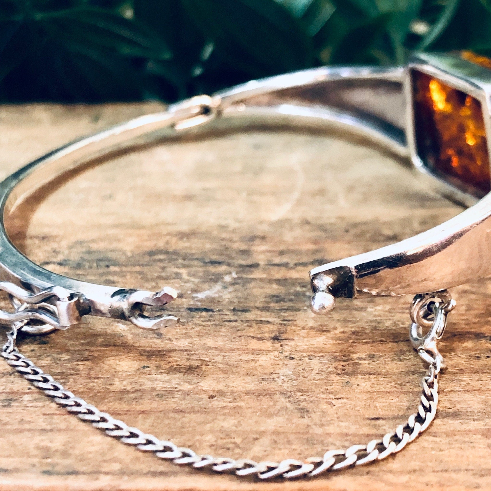 Vintage Bracelet, Bangle Bracelet, Amber Jewelry, Vintage Jewelry, Large Bracelet, Amber Bracelet, Simple Jewelry, Statement Piece, 925 Cuff