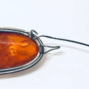 Vintage Brooch, Vintage Pendant, Silver Brooch, Vintage Necklace, Amber Pendant, Amber Jewelry, Vintage Jewelry, Large Brooch, Statement 925