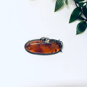 Vintage Brooch, Vintage Pendant, Silver Brooch, Vintage Necklace, Amber Pendant, Amber Jewelry, Vintage Jewelry, Large Brooch, Statement 925