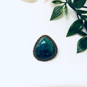 Vintage Brooch, Silver Brooch, Made in Israel, Blue stone, Green Stone, Gold Plated Silver, Vintage Pendant, Vintage Necklace, Unique Stone