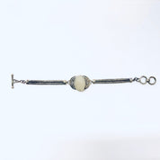 Vintage Bracelet, Silver Bracelet, Druzy Quartz Stone, Raw Quartz, Clear Quartz, Toggle bracelet, Sleek Jewelry, Vintage Jewelry, Silver 925