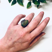 Vintage Silver Ring, Turquoise Ring, Southwestern Ring, Green Turquoise, Statement Jewelry, Vintage Jewelry, Bohemian Style, Boho Ring, 925