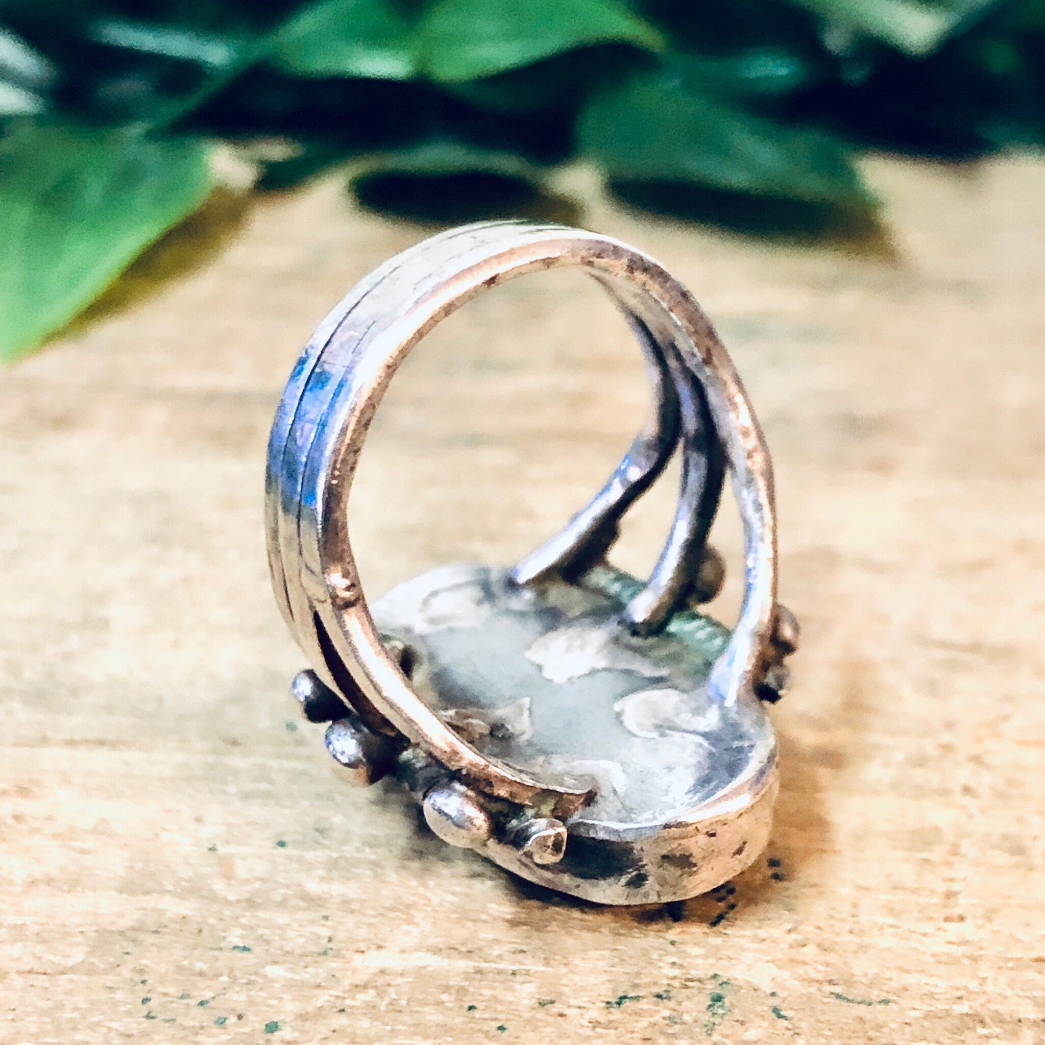 Vintage Silver Ring, Turquoise Ring, Southwestern Ring, Green Turquoise, Statement Jewelry, Vintage Jewelry, Bohemian Style, Boho Ring, 925