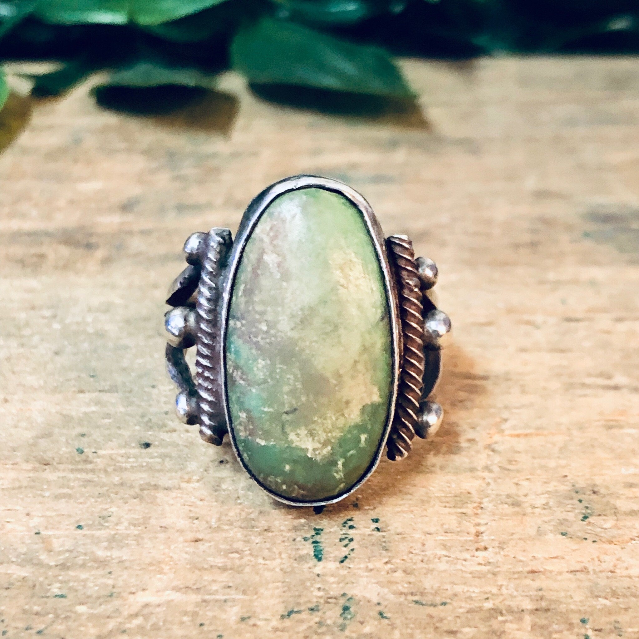Vintage Silver Ring, Turquoise Ring, Southwestern Ring, Green Turquoise, Statement Jewelry, Vintage Jewelry, Bohemian Style, Boho Ring, 925