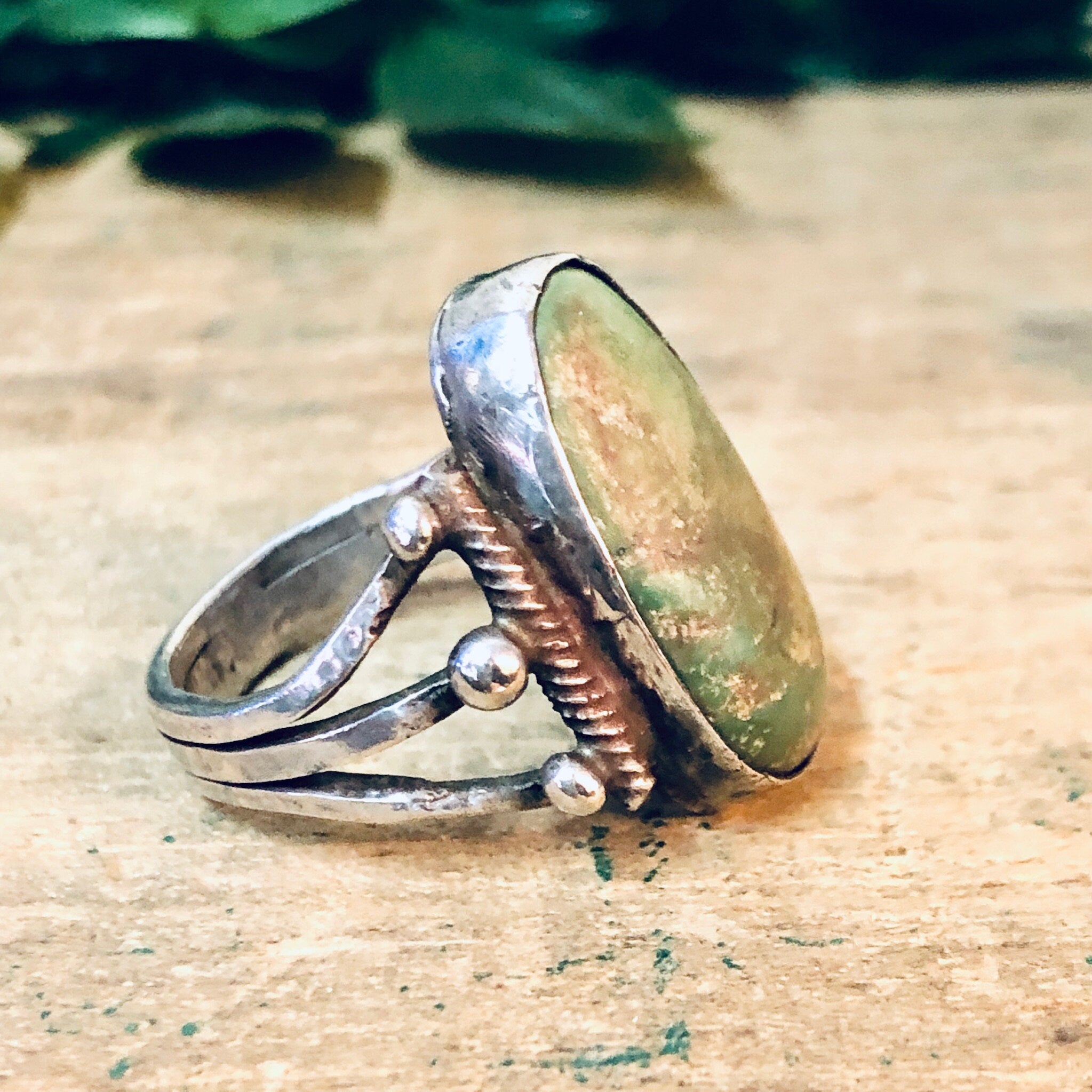 Vintage Silver Ring, Turquoise Ring, Southwestern Ring, Green Turquoise, Statement Jewelry, Vintage Jewelry, Bohemian Style, Boho Ring, 925