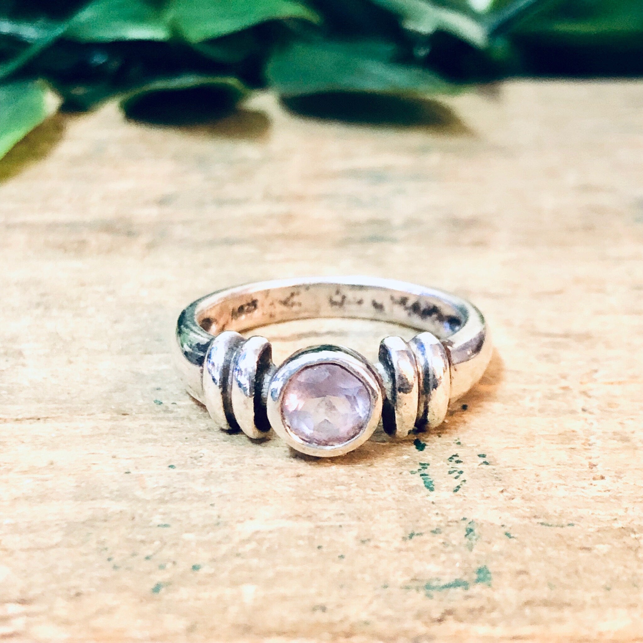 Vintage Silver Ring, Morganite Ring, Pink Gemstone, Pink Jewelry, Silver and Pink, Vintage Jewelry, Round Morganite, Unique Jewelry, 925