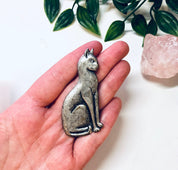 Vintage Brooch, Cat Pin, Cat Jewelry, Kitty Cat, Silver Toned Brooch, Vintage Pin, Vintage Jewelry, Animal Jewelry, Long Pin, Sitting Cat