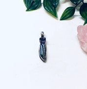 Vintage Pendant, Silver Pendant, Abalone Jewelry, Amethyst Pendant, Vintage Necklace, Purple gemstone, Blue Gemstone, Abalone Necklace, 925