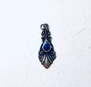 Vintage Silver Pendant, Small Pendant, Blue Lapis Jewelry, Lapis Lazuli, Blue and Silver, Lapis Jewelry, Vintage Jewelry, Vintage Necklace