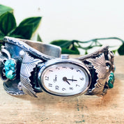 Vintage Cuff Watch, Timex Watch, Silver Cuff Watch, Turquoise Timex, Turquoise Jewelry, Watch Jewelry, Cuff Bracelet, Blue Turquoise, 925