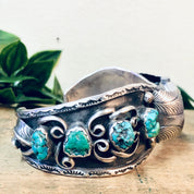 Vintage Cuff Watch, Timex Watch, Silver Cuff Watch, Turquoise Timex, Turquoise Jewelry, Watch Jewelry, Cuff Bracelet, Blue Turquoise, 925