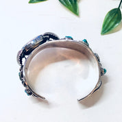 Vintage Cuff Watch, Timex Watch, Silver Cuff Watch, Turquoise Timex, Turquoise Jewelry, Watch Jewelry, Cuff Bracelet, Blue Turquoise, 925