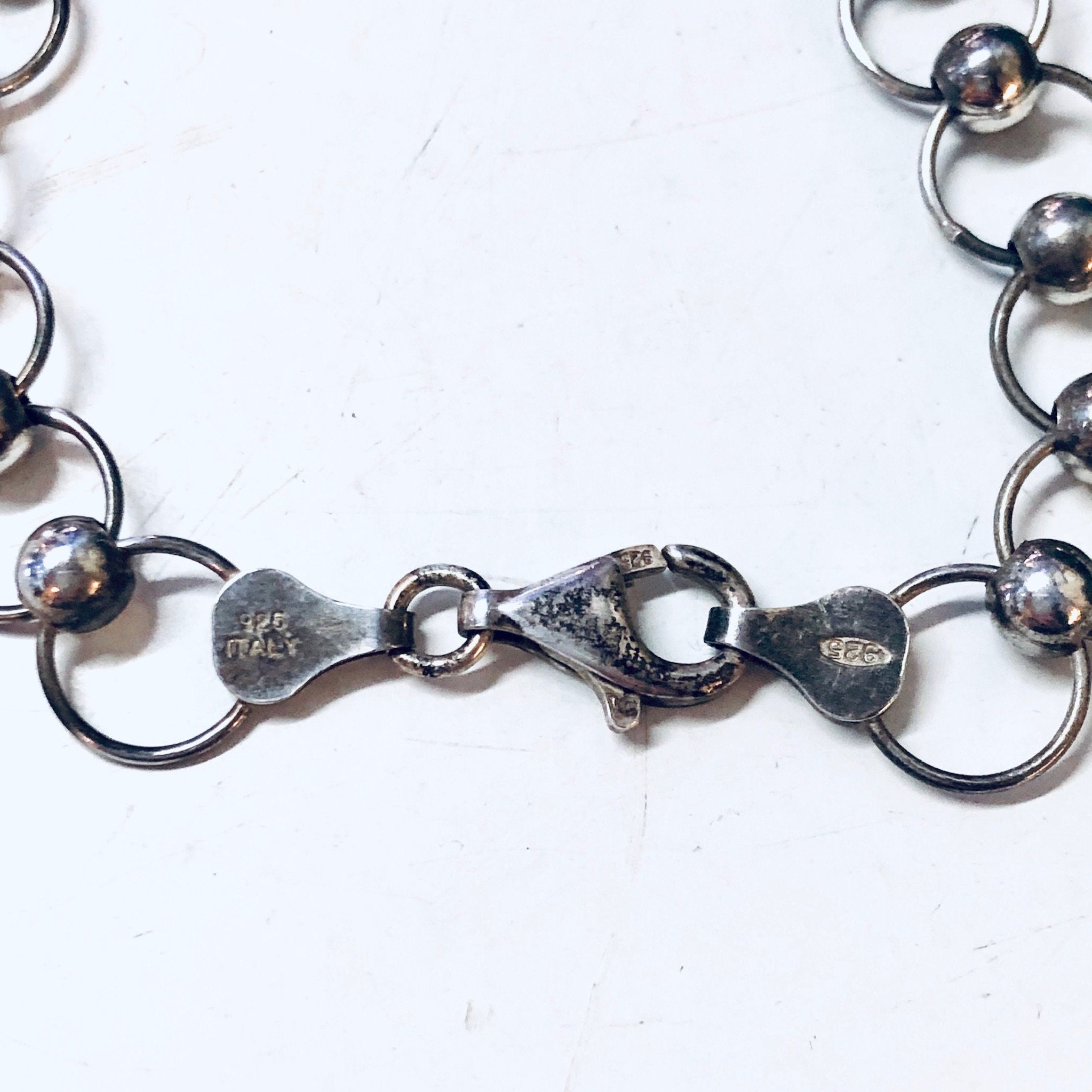 Vintage Bracelet, Silver Bracelet, Ball Bracelet, Link Bracelet, Chain Jewelry, Made in Italy, Italian Jewelry, 925 Bracelet, Simple Jewelry