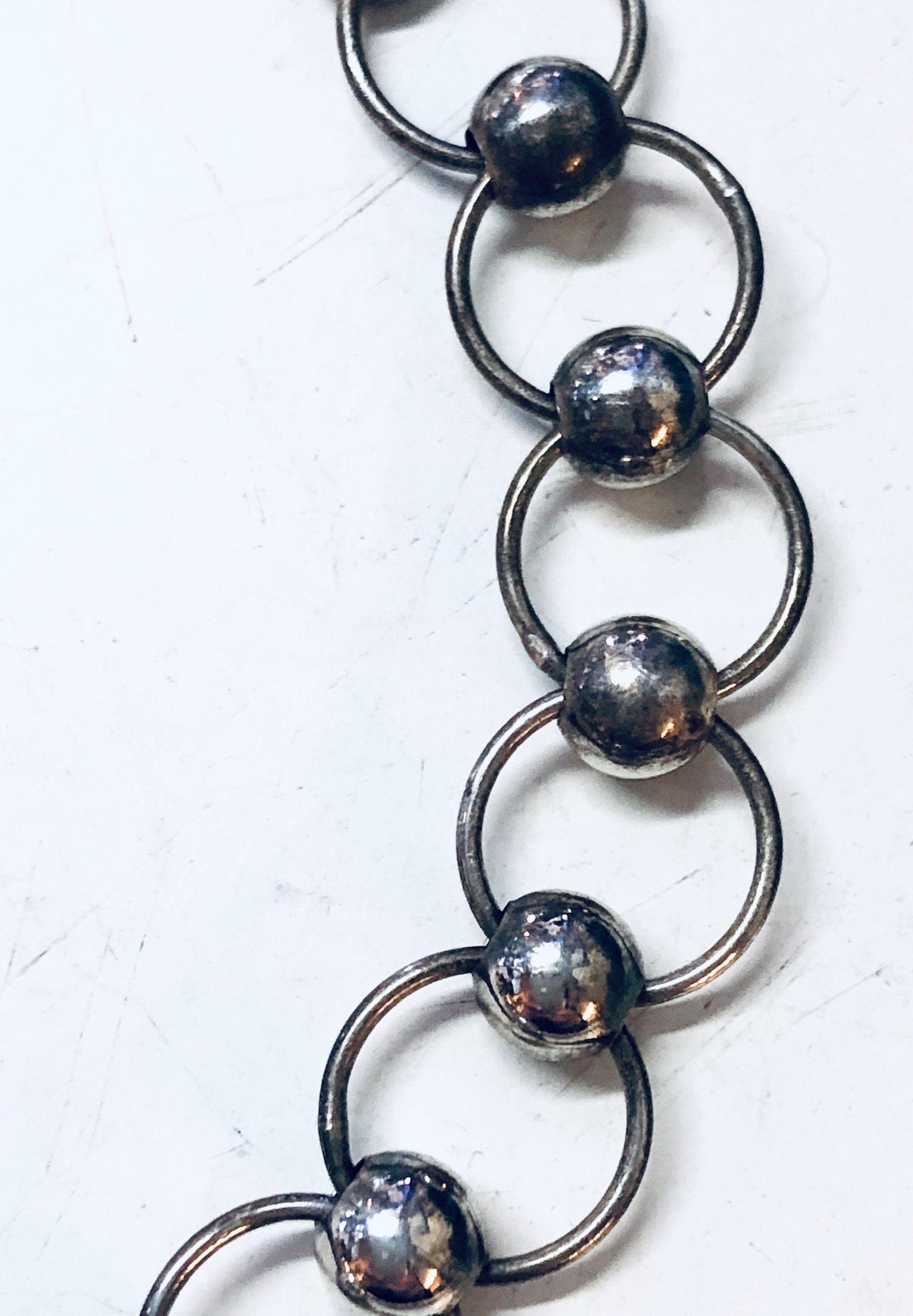 Vintage Bracelet, Silver Bracelet, Ball Bracelet, Link Bracelet, Chain Jewelry, Made in Italy, Italian Jewelry, 925 Bracelet, Simple Jewelry