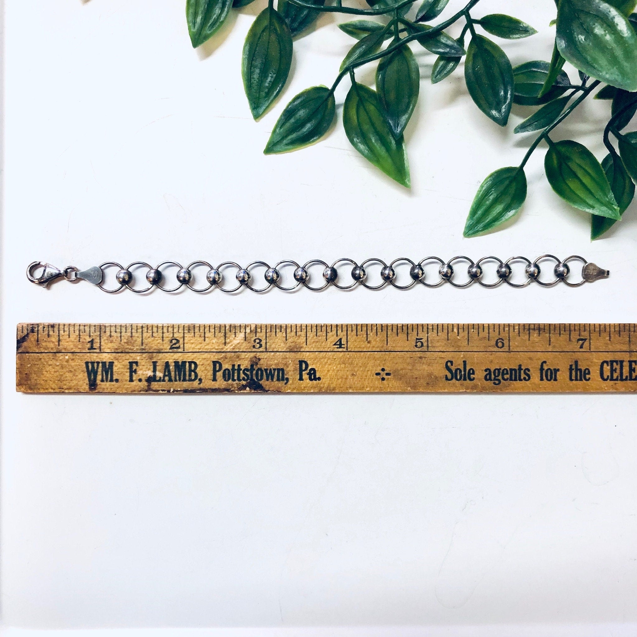 Vintage Bracelet, Silver Bracelet, Ball Bracelet, Link Bracelet, Chain Jewelry, Made in Italy, Italian Jewelry, 925 Bracelet, Simple Jewelry
