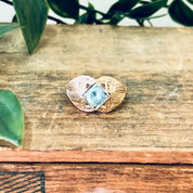 Vintage Ring, 14K Gold Ring, Platinum Ring, Aquamarine Jewelry, Engagement Jewelry, Art Deco Jewelry, Vintage Jewelry, Yellow Gold, Platinum