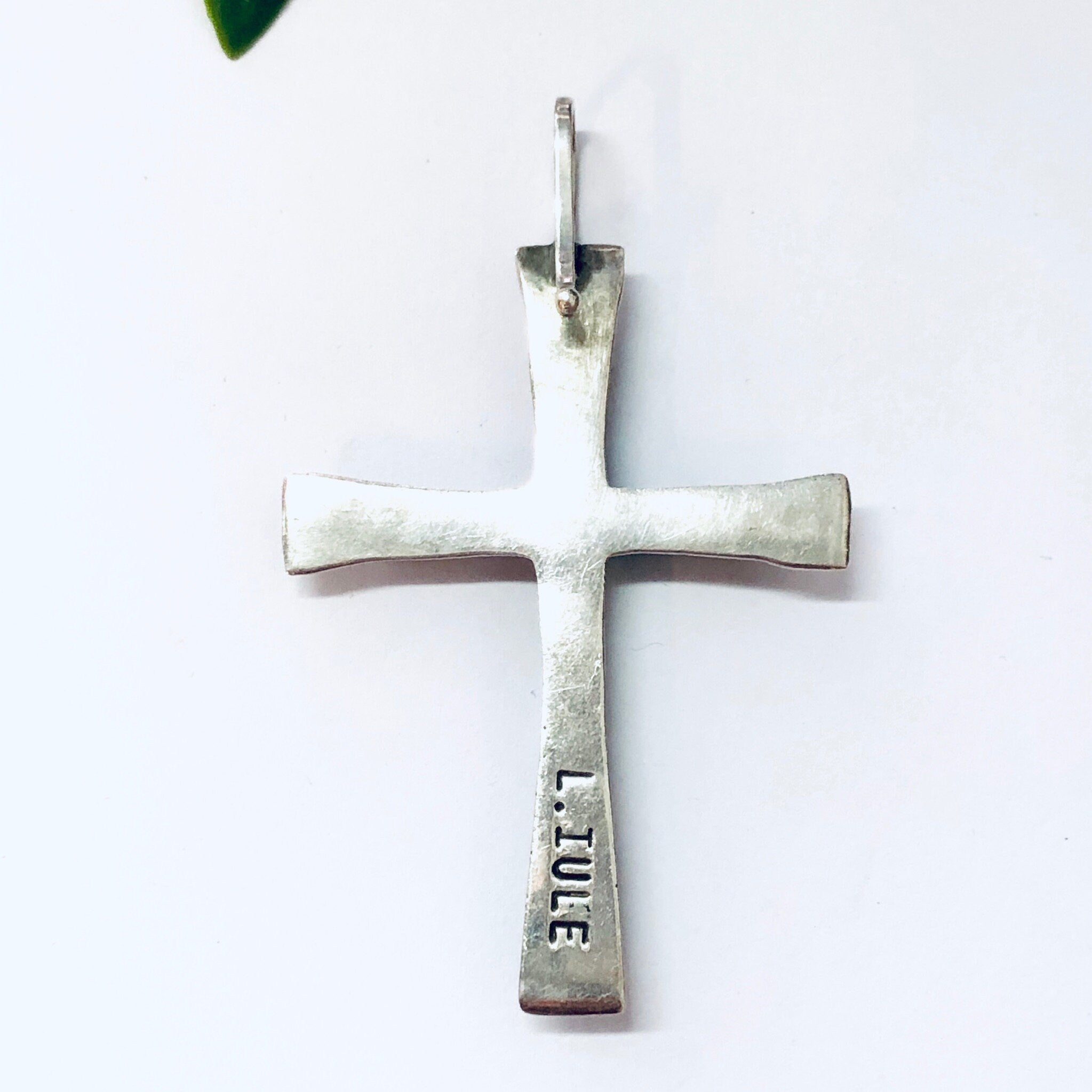 Zuni Silver Cross, Vintage Cross, Religious Jewelry, Turquoise Cross, Vintage Jewelry, L IULE Jewelry, Vintage Pendant, Silver Pendant, 925