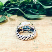Vintage Silver Ring, Blue Gemstone, Blue Jewelry, Blue and Silver, Statement Jewelry, Sparkly Ring, Unique Jewelry, Vintage Jewelry, 925