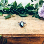 Vintage Silver Ring, Blue Stone, Brown Stone, Cabochon Ring, Simple Jewelry, Southwestern Ring, Vintage Jewelry, Unique Gemstone, 925 Ring