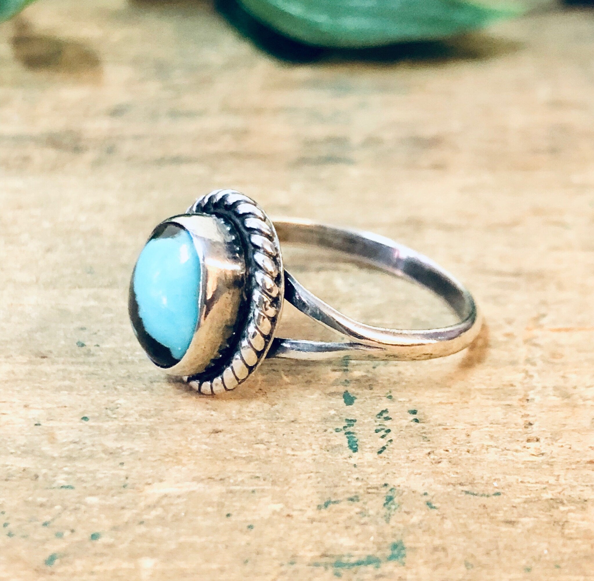 Vintage Silver Ring, Blue Stone, Brown Stone, Cabochon Ring, Simple Jewelry, Southwestern Ring, Vintage Jewelry, Unique Gemstone, 925 Ring
