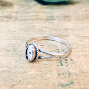 Vintage Silver Ring, Yin Yang Ring, 90s Style Jewelry, 90s Child, Symbol Ring, Black and White, Small Ring, Stacking Ring, Thin Band, 925