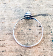 Vintage Silver Ring, Yin Yang Ring, 90s Style Jewelry, 90s Child, Symbol Ring, Black and White, Small Ring, Stacking Ring, Thin Band, 925