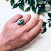 Vintage Silver Ring, Turquoise Ring, Turquoise Jewelry, Southwestern Style, Boho Style, Bohemian Ring, Hippie Jewelry, Vintage Jewelry, 925