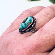 Vintage Silver Ring, Turquoise Ring, Turquoise Jewelry, Southwestern Style, Boho Style, Bohemian Ring, Hippie Jewelry, Vintage Jewelry, 925