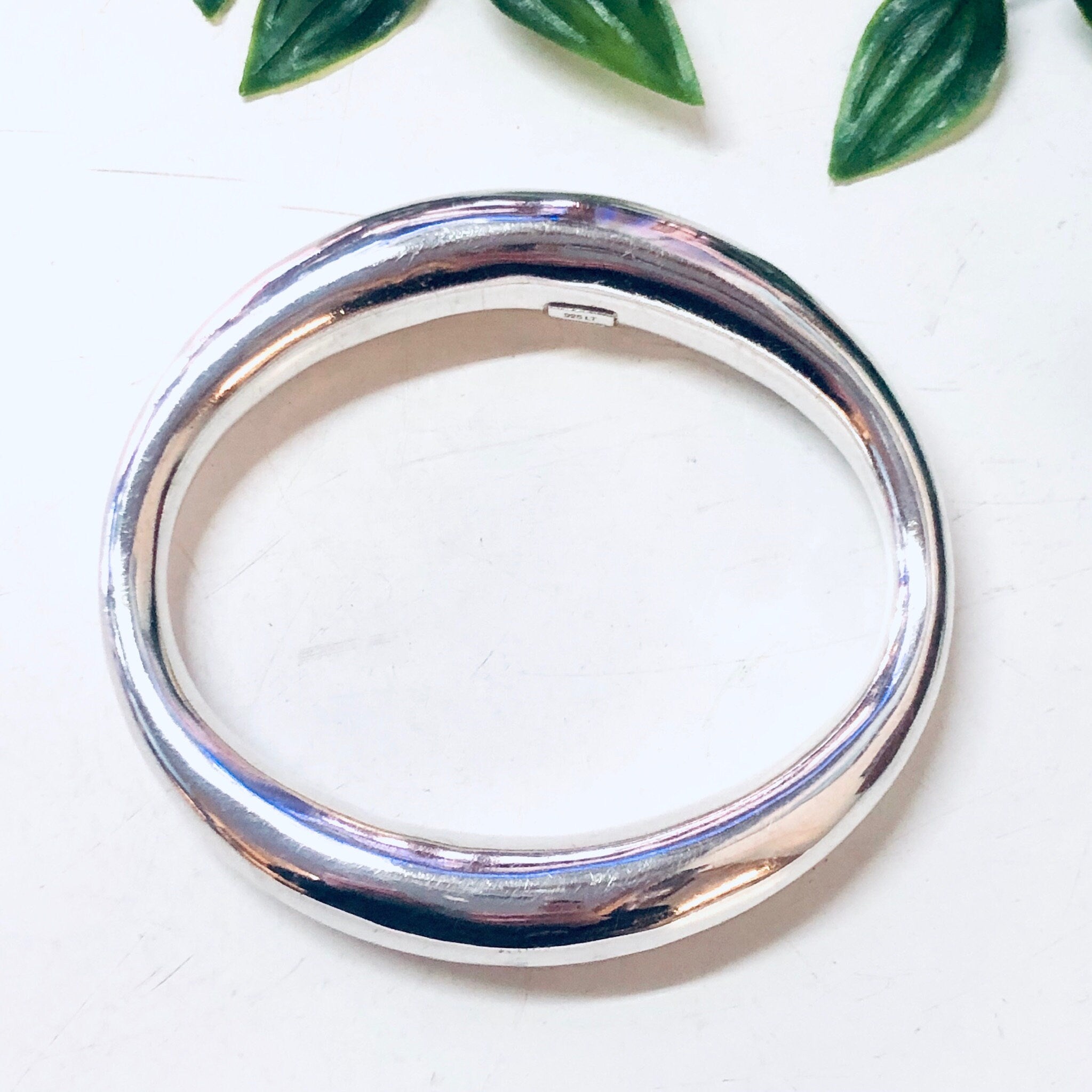Vintage Silver Bracelet, Bangle Bracelet, Hollow Silver Bracelet, Vintage Jewelry, Made in Thailand, Statement Jewelry, Silver Bangle, 925