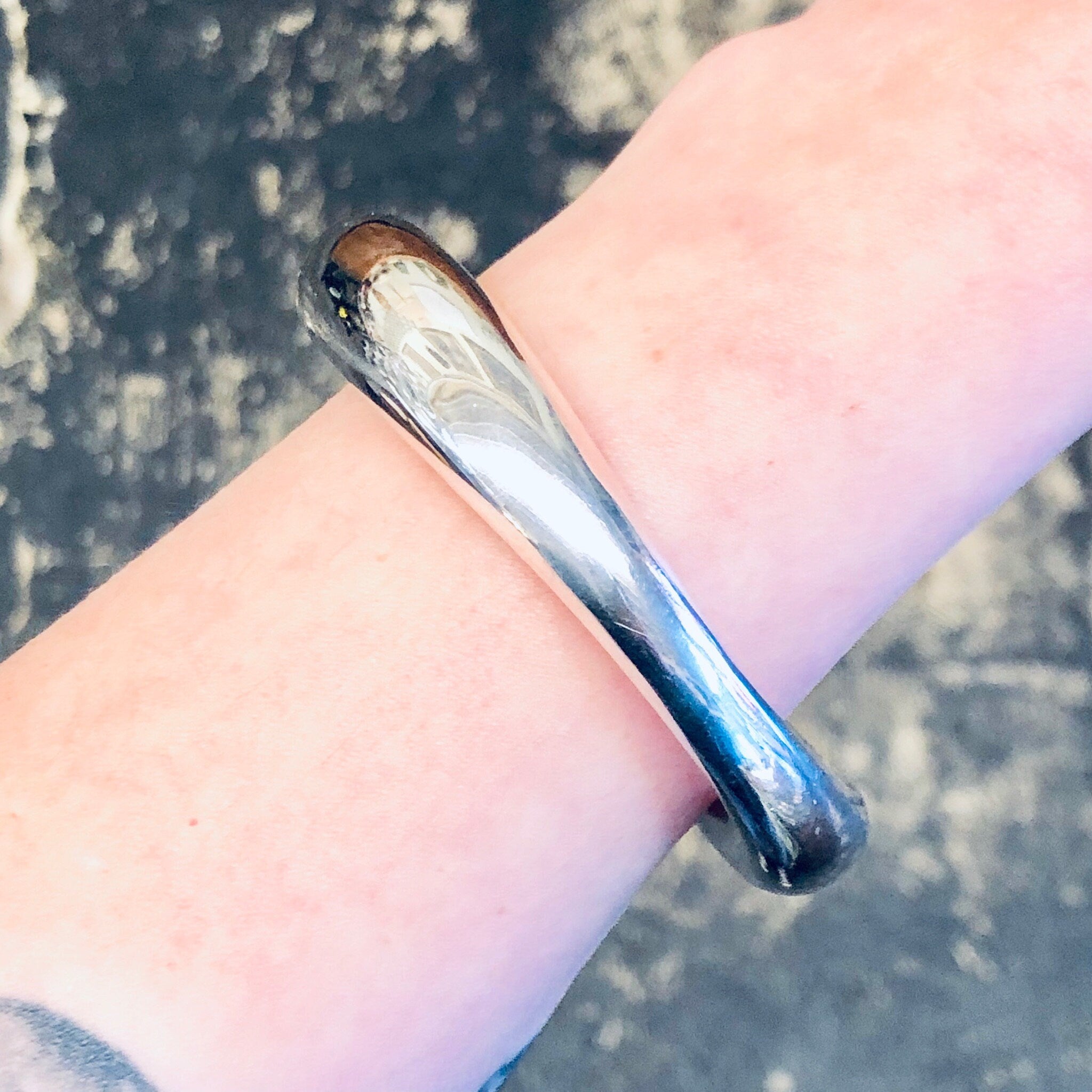 Vintage Silver Bracelet, Bangle Bracelet, Hollow Silver Bracelet, Vintage Jewelry, Made in Thailand, Statement Jewelry, Silver Bangle, 925