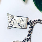 Vintage Charm Bracelet, Charm Bracelet, Mexican Inspired Bracelet, Sombrero Bracelet, Concho Bracelet, Silver Charm Bracelet, Souvenir, 925