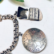 Vintage Charm Bracelet, Charm Bracelet, Mexican Inspired Bracelet, Sombrero Bracelet, Concho Bracelet, Silver Charm Bracelet, Souvenir, 925