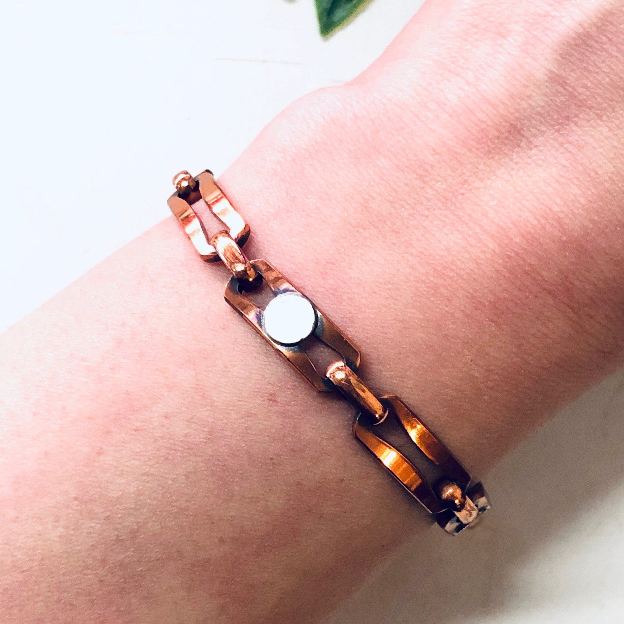 Vintage Bracelet, Copper Bracelet, Link Bracelet, Vintage Jewelry, Industrial Style, Unique Jewelry, Copper Jewelry, Chain Bracelet, Copper