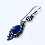 Vintage Silver Earrings, Lapis Lazuli Earrings, Blue Lapis, Dangle Earrings, Blue and Silver, Unique Jewelry, Pierced Ears, Lapis Earrings