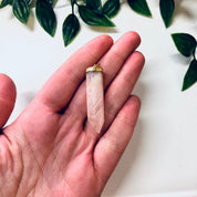 Quartz Pendant, Pink Quartz, Vintage Pendant, Pink Gemstone, Vintage Jewelry, Gold Jewelry, Vintage Necklace, Small Pendant, Quartz Jewelry