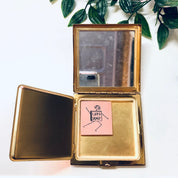 Ciner Compact, Vintage Compact, Lipstick Tube, Compact and Lipstick, DIY Makeup, Rhinestone Compact, Gold Toned Compact, Martini Compact,