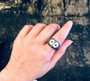 Vintage Ring, Owl Ring, Silver Ring, Mother of Pearl, Statement Jewelry, Animal Ring, Bird Ring, Unique Jewelry, Vintage Jewelry, 925 Ring
