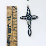 Vintage Cross, Cross Pendant, Silver Cross, Vintage Pendant, Abalone Shell, Abalone Jewelry, Religious Jewelry, Religious Necklace, Vintage